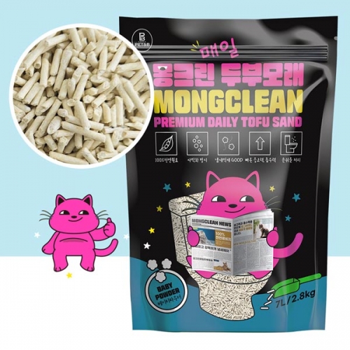 몽크린 매일 두부모래 7L 베이비파우더 2.8kg  (고양이모래/화장실)