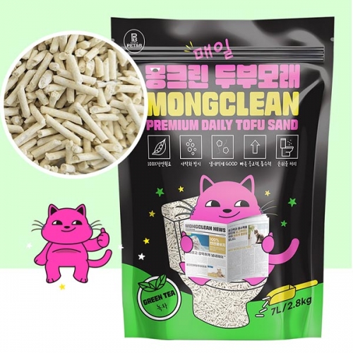 몽크린 매일 두부모래 7L 녹차 2.8kg  (고양이모래/화장실)