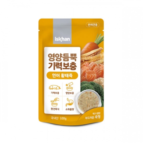 이스칸 영양듬뿍 기력보충 독 연어 황태죽 80g  (애견간식)