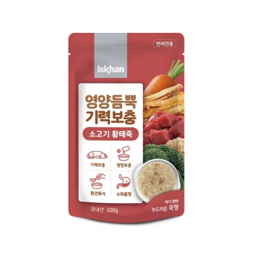 이스칸 영양듬뿍 기력보충 독 소고기 황태죽 80g  (애견간식)