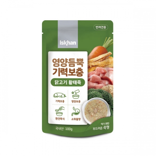 이스칸 영양듬뿍 기력보충 독 닭고기 황태죽 80g  (애견간식)