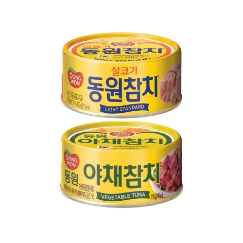 [동원] 라이트 스탠다드 150g 5캔 + 야채참치 150g 5캔  (통조림/캔/햄/잼)