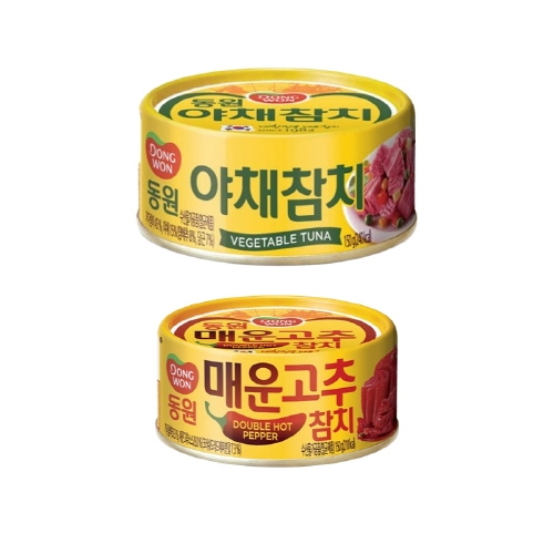[동원] 야채참치 150g 5캔 + 매운고추참치 150g 5캔  (통조림/캔/햄/잼)