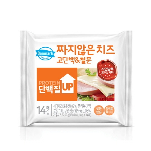[동원] 덴마크 짜지않은 치즈 고단백 x 70매 (18g 14매*5봉)  (치즈/버터/유제품)