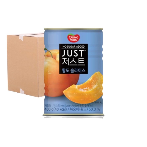 동원 저스트 노슈가 황도 슬라이스 400g 24입 (박스)  (통조림/캔/햄/잼)