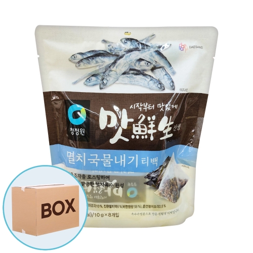 청정원 맛선생 멸치국물내기 티백 80g 12입 (박스)  (조미료/분말류)