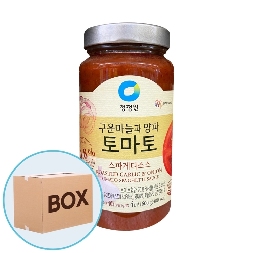 청정원 구운마늘과 양파 토마토 스파게티소스 600g 12입 (박스)  (물엿/식초/소스/액젖)