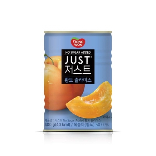 [동원] 저스트 노슈가 황도 슬라이스 400g x 6개  (통조림/캔/햄/잼)