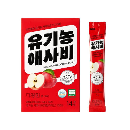 [다정헌] 유기농 애사비 자연발효식초 유기농사과 100% 210g (15gx14입)  (과즙음료)