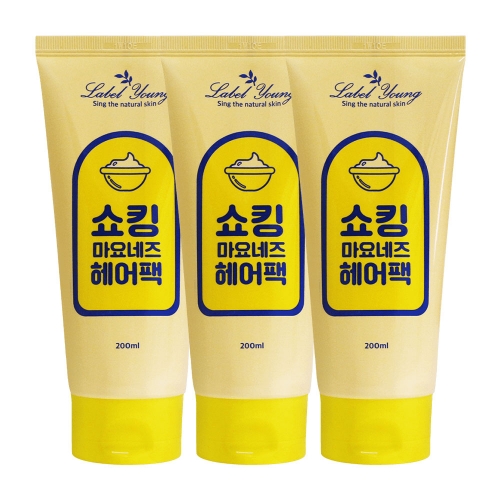 라벨영 쇼킹마요네즈헤어팩 200mlx3개 미용실 단백질 트리트먼트 클리닉 푸석모발 윤기케어  (헤어스타일링/헤어영양제)