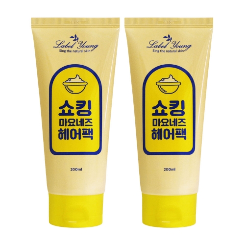 라벨영 쇼킹마요네즈헤어팩 200mlx2개 미용실 단백질 트리트먼트 클리닉 푸석모발 윤기케어  (헤어스타일링/헤어영양제)