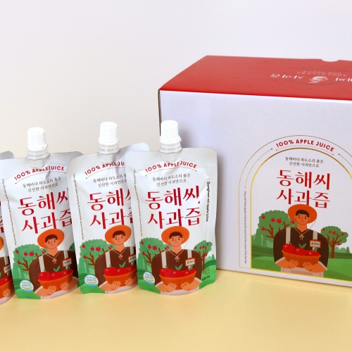 [동해시특산품] 동해씨 사과즙 스파우트 파우치(120ml*30포/선물용박스)  (과즙음료)