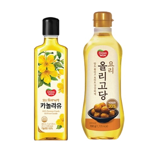 [동원] 카놀라유 480ml 2병 + 요리 올리고당 700ml 1병  (식용유/참기름/오일류/시럽)