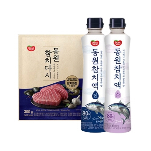 [동원] 참치다시 300g 2봉 + 참치액 진 500g + 참치액 순 500g  (물엿/식초/소스/액젖)