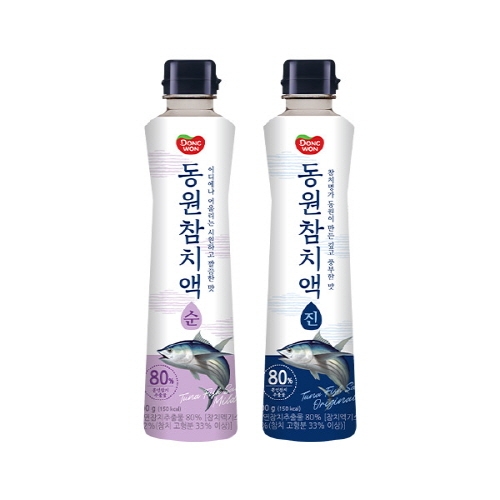 [동원] 참치액 진 500g 2병 + 참치액 순 500g 2병  (물엿/식초/소스/액젖)