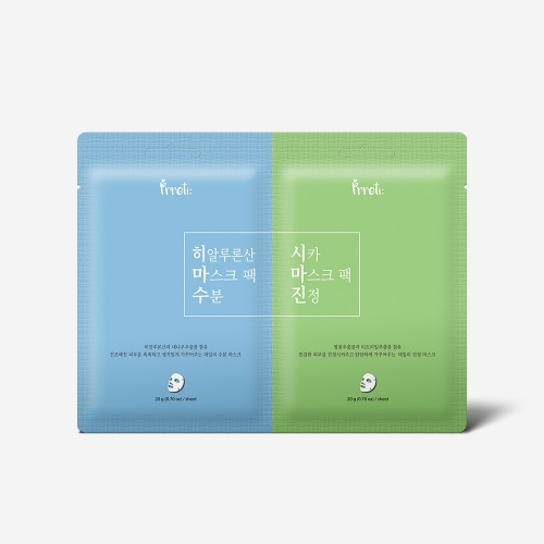 [프레티] 듀얼마스크 2매입 1세트(수분,진정 set) PRT211x5개  (마사지/마스크/팩)