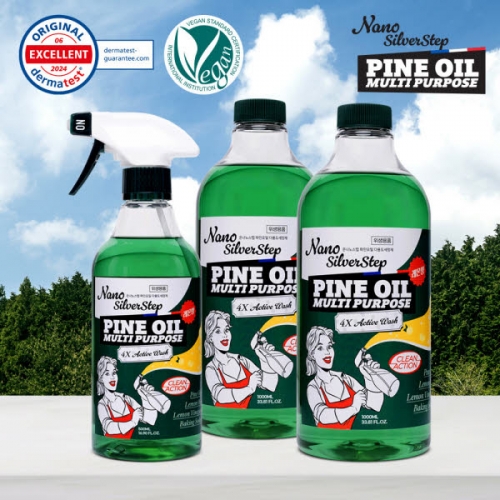 [은나노스텝] 파인오일 3종 다용도 세정제 본품 500ml + 리필 1000ml 2개  (주방세제)