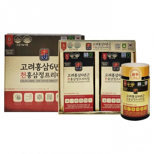 [대한홍삼진흥원] 고려홍삼6년근 천홍삼정 프리미엄 240g x 2병  (건강보조식품)