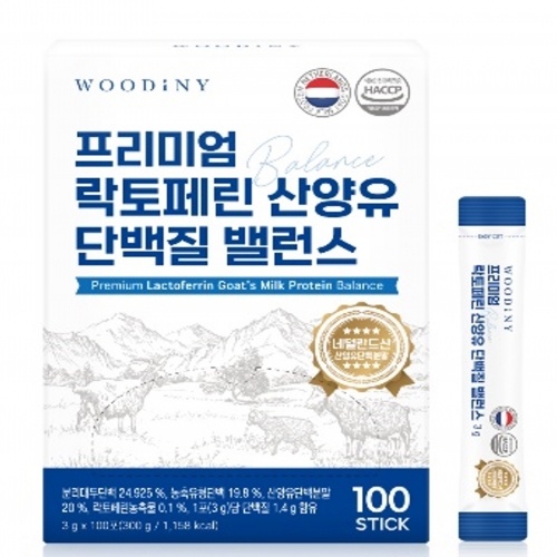 [우디니] 프리미엄 락토페린 산양유단백질밸런스 3g x 100포  (건강보조식품)