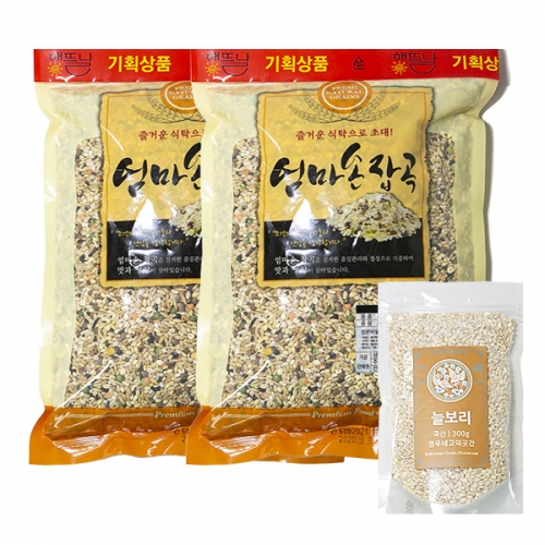 [엄마손잡곡] 1+1 즐거운식탁 혼합19곡 2kg+2kg+늘보리300g  (잡곡)