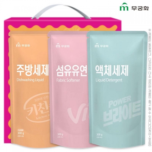 무궁화 3종1호(주방300리필,섬유300리필,액체300리필)  (주방세제)