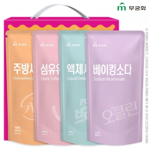 무궁화 4종1호(주방300리필,섬유300리필,액체300리필,베이킹300리필)  (주방세제)