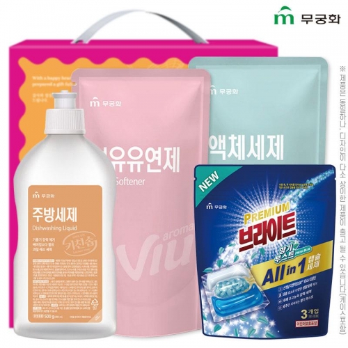 무궁화 4종2호(주방500용기,섬유300리필,액체300리필,캡슐)  (주방세제)