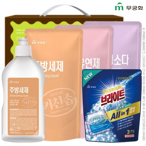 무궁화 5종1호(주방500용기,주방300리필,섬유300리필,베이킹300리필,캡슐)  (주방세제)