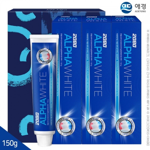 (종이케이스)애경 2080오리지날알파화이트치약150g 3P  (구강용품)