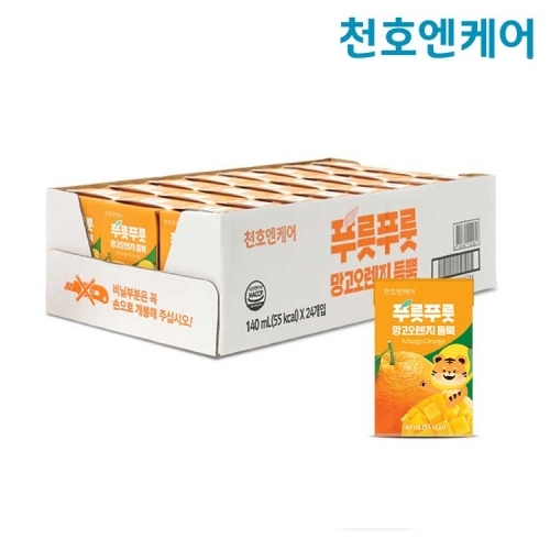 [천호엔케어] 푸릇푸룻 망고오렌지 듬뿍 (140ml*24팩)  (과즙음료)