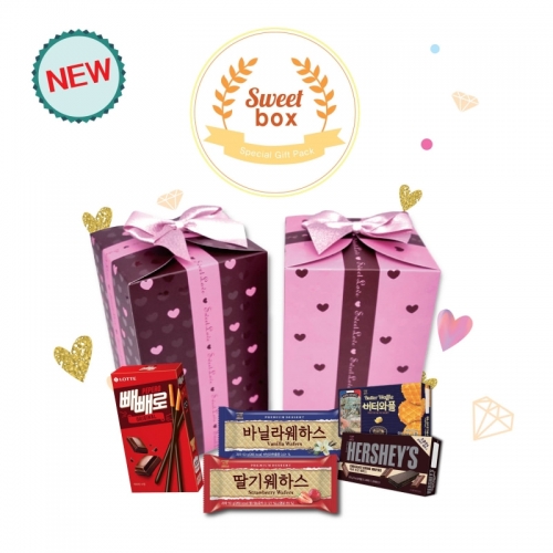 [롯데] 롯데 뉴스위트박스(서주초코+바닐라+딸기+버터와플+빼빼로오리지날)(배송메시지란에 문구기재)  (과자/껌/스낵류)