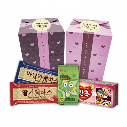 [롯데] 뉴스위트박스 라이트 케이스 핑크 (웨하스바닐라+띨기+케로로김+칸쵸)  (과자/껌/스낵류)