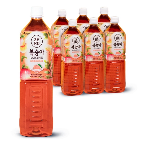맥널티 제로칼로리 RTD 복숭아 아이스티 제로 1.5L (6개입/12개입)  (과즙음료)