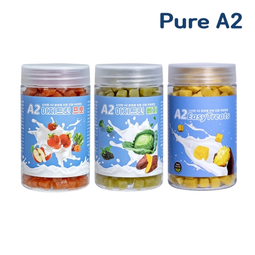 Pure 고함량 A2 원유 이지트릿 저알러지 200g (고구마/베지/프룻 1택)  (애견간식)