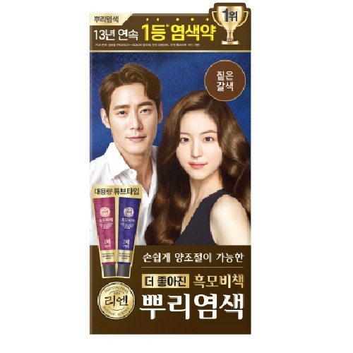 리엔 흑모비책 뿌리새치염색 크림, 짙은갈색, 100g  (염색/가발/흑채)