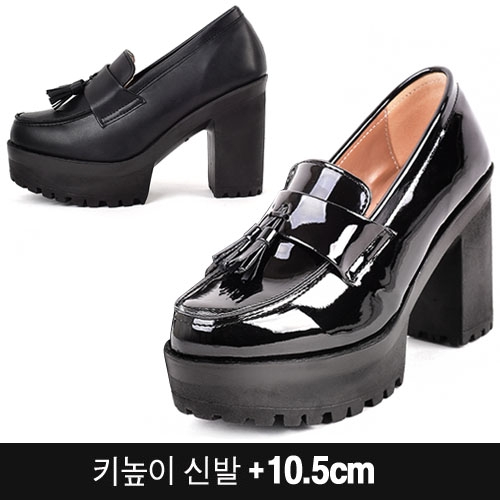 [DS-H학생화상굽] 여성구두  여성통굽구두 사계절구두 중굽 태슬로퍼 학생화슈즈  (펌프스/힐)