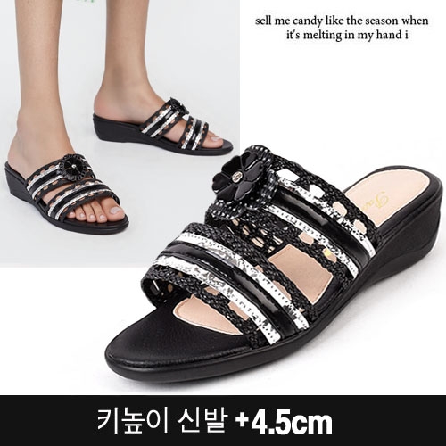 [DM-꽃슬리퍼] 여성슬리퍼 여성뮬 여름슬리퍼 여성통굽슬리퍼  키높이슬리퍼 바캉스슬리퍼  (샌들/뮬/슬리퍼)