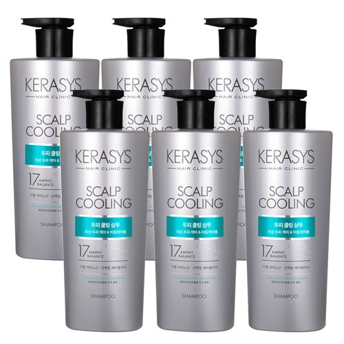[애경] 케라시스 두피 클리닉 단백질 (쿨링) 샴푸 600ml x 6개  (샴푸/린스/트리트먼트)