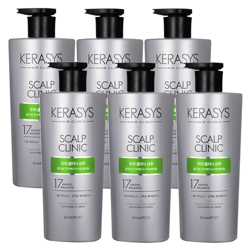 [애경] 케라시스 두피 클리닉 단백질 샴푸 600ml x 6개  (샴푸/린스/트리트먼트)