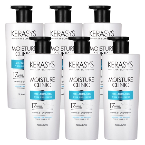 [애경] 케라시스 모이스춰 클리닉 단백질 샴푸 600ml x 6개  (샴푸/린스/트리트먼트)