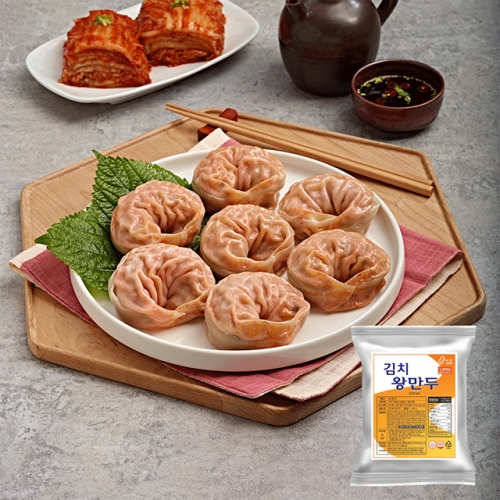 풀잎마켓 김치왕만두 1.4kg x 1팩  (만두/국수/스파케티/냉면)