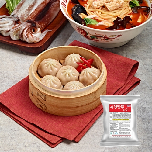 풀잎마켓 사천짬뽕만두 1kg x 2팩  (만두/국수/스파케티/냉면)