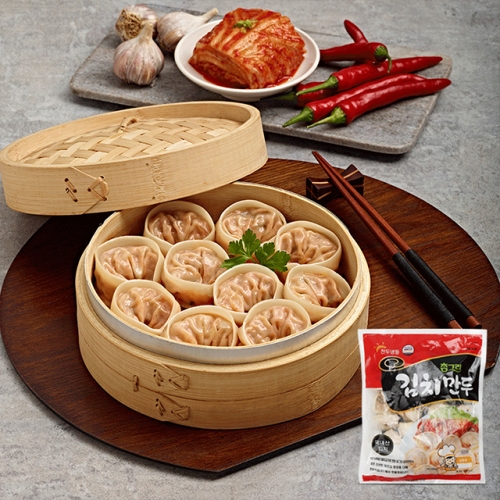 풀잎마켓 김치손만두 1.4kg x 1팩  (만두/국수/스파케티/냉면)