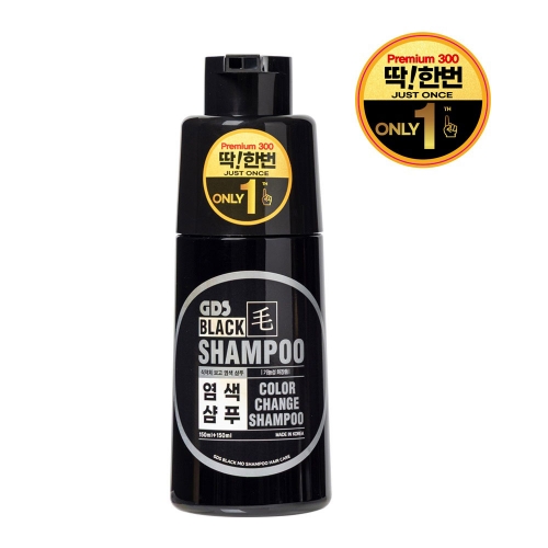 GDS 블랙모 딱한번 염색샴푸 프리미엄 (300ml x 1개) + 비닐장갑 6장  (샴푸/린스/트리트먼트)