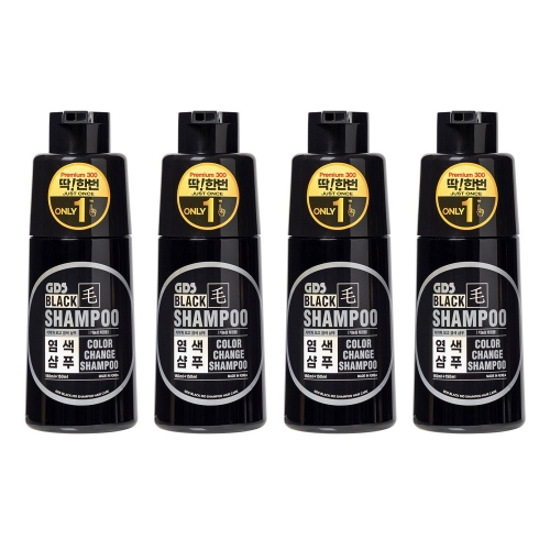 GDS 블랙모 딱한번 염색샴푸 프리미엄 (300ml x 4개) + 비닐장갑 24장  (샴푸/린스/트리트먼트)