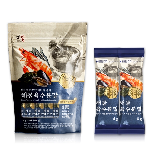 [미담]바다풍미 해물육수분말4g 30포 2팩  (조미료/분말류)