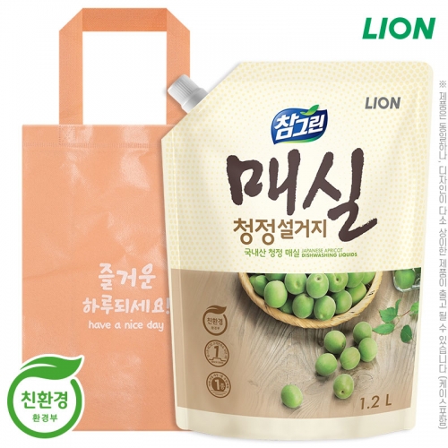 (부직포가방)참그린매실1.2L(리필)  (주방세제)