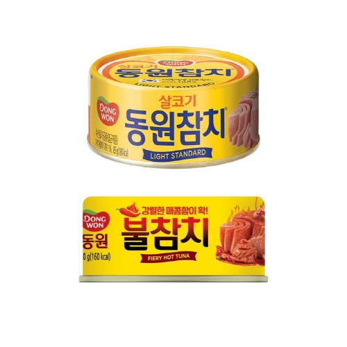 [동원] 라이트 스탠다드 참치 85g 10캔 + 불참치 90g 4캔  (통조림/캔/햄/잼)