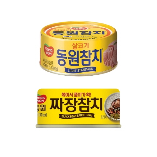 [동원] 라이트 스탠다드 참치 85g 10캔 + 짜장참치 90g 4캔  (통조림/캔/햄/잼)