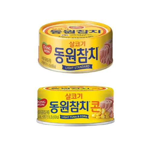 [동원] 라이트 스탠다드 참치 85g 10캔 + 콘참치 85g 10캔  (통조림/캔/햄/잼)